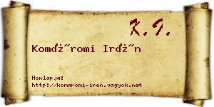 Komáromi Irén névjegykártya